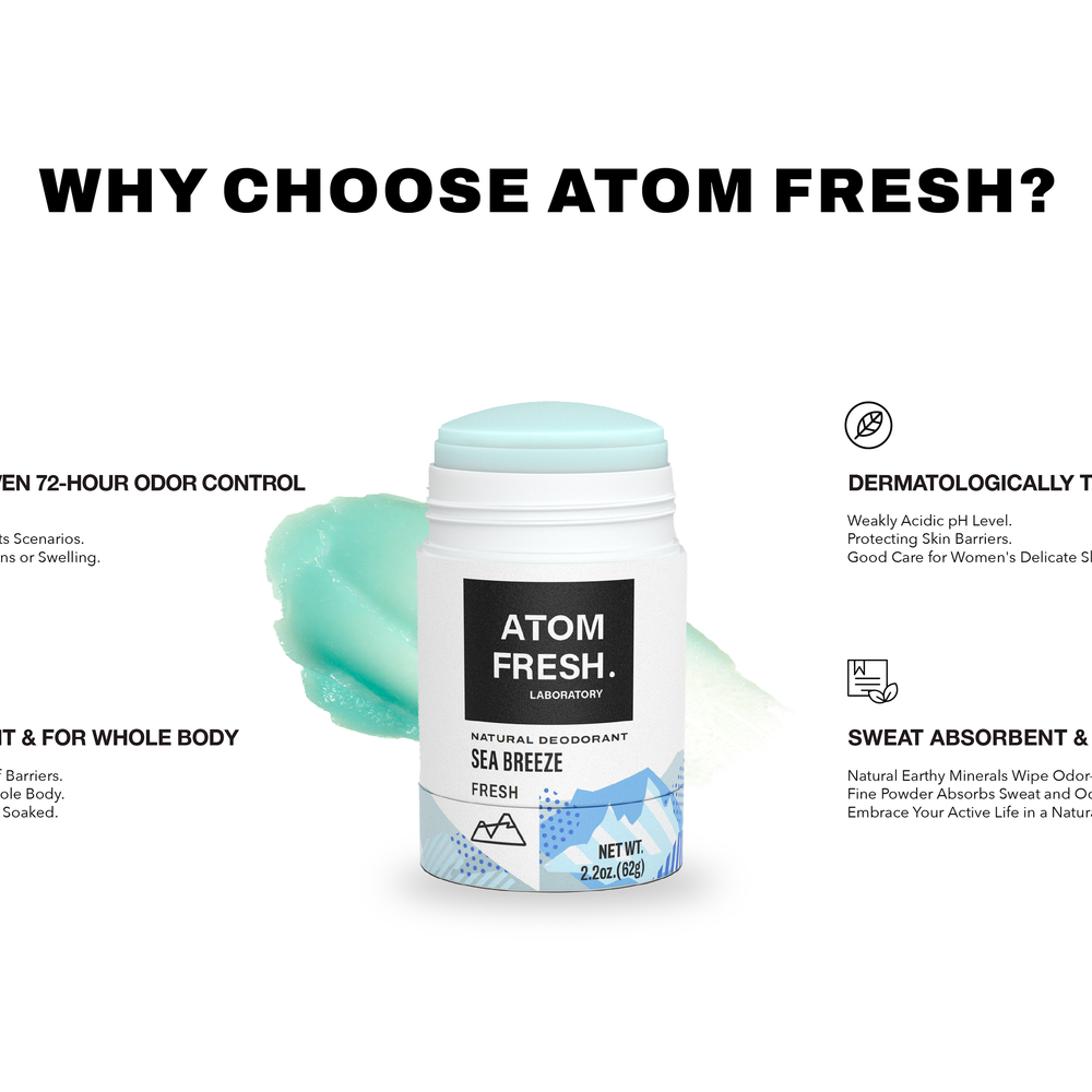 PC-Whole body deodorant. Clinically proven 72-hour odor and sweat control. Natural formula with a pH of 6, gentle and non-irritating, dermatologist-tested.